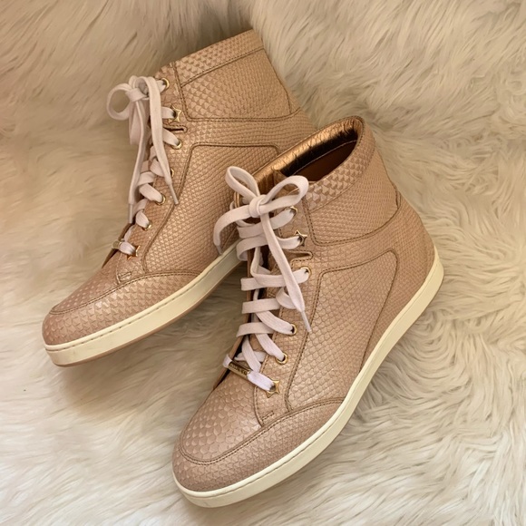 JIMMY CHOO Tokyo Logo High Top Python Sneakers - Picture 3 of 11